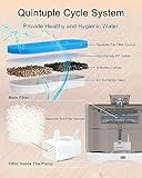 HAPUP Cat Water Fountain for Drinking Fountains Battery Operated Cat Fountain 2.2L Auto with Motion Sensor 2 Pet Water Fountain Filters 1 Pump 1 Brush 2 Cable for Cats - Image 5
