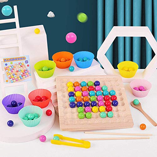 Houten Go Games Set Dots Kralen Board Games Speelgoed Rainbow Clip Kralen Puzzel, Houten Peg Board Kralen Game Rainbow… - Afbeelding 4