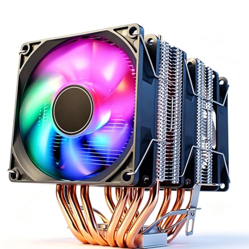 Image of ZORBES Triple Fan CPU Air Cooler with 6 Heat Pipes, 3x120mm ARGB Fans, High Performance Tower Cooler for Intel LGA 115X /1200 /1700 /1851 & AMD AM4 /AM5, RGB PC Cooling System