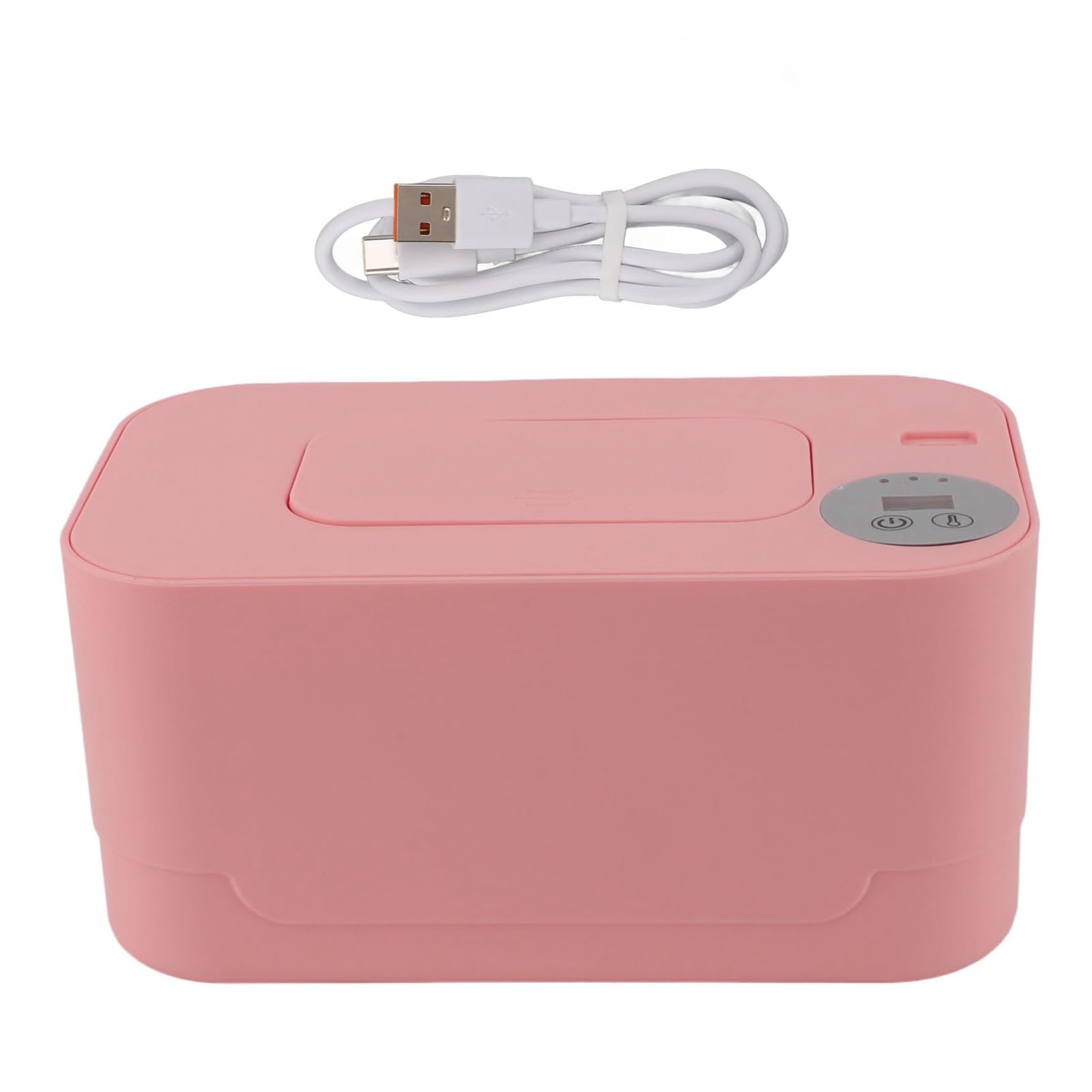 Chauffe-lingettes Portable pour bébé avec Contrôle Intelligent de la Température, Technologie à Faible Température pour un Soin Doux de la Peau, Distributeur de Porte-lingettes, (PINK)
