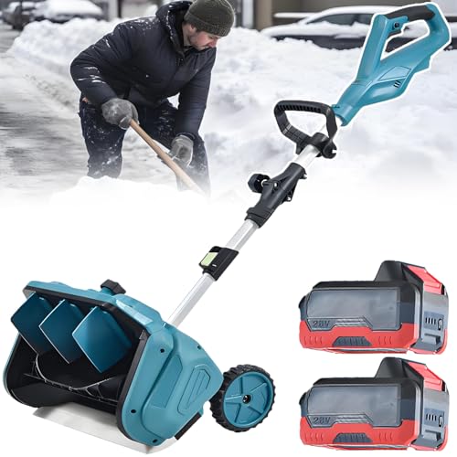 Pala Da Neve Elettrica Senza Fili Con 3 Direzioni Di Lancio Regolabili A 45°, Spazzaneve Alimentato A Batteria Da 4500 Mah, 30 Minuti Di Durata Della Batteria, Potente Spazzaneve 2batteries