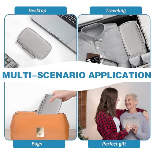 CRITIVE-SHOP Reisen Kabel Organizer Klein Tech Tasche, Tragbares Wasserdichtes Elektronisches Zubehör für Powerbank Telefonkabel Ladegerät Tragetasche, Grau