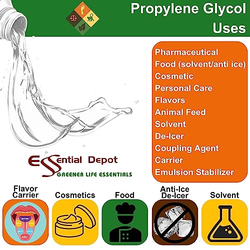 Propylene Glycol - PG - 1 Gallon (8 lb 9 oz net wt) - USP - Kosher - Food Grade - Safety Sealed resealable HDPE Container, Microwave (Remove foil Seal) Safe, Freezer Safe