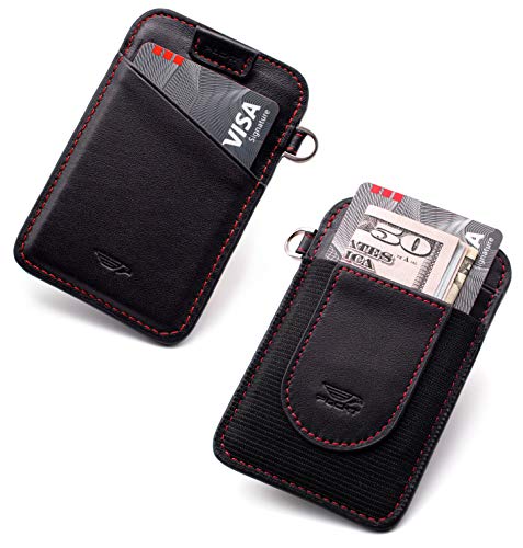 Image of POCKT Card Holder Wallet For Men and Women - Slim Minimalist Front Pocket Wallet Elastic Credit Card Holder Genuine Leather RFID Blocking Card Case Wallets