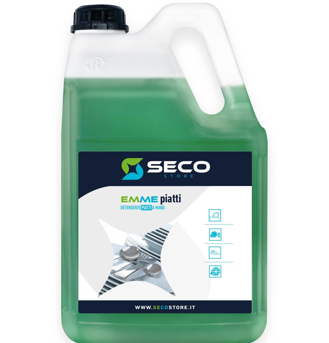 SECOSTORE - EMME PIATTI - detergente piatti a mano - 8 taniche da 5 litri.