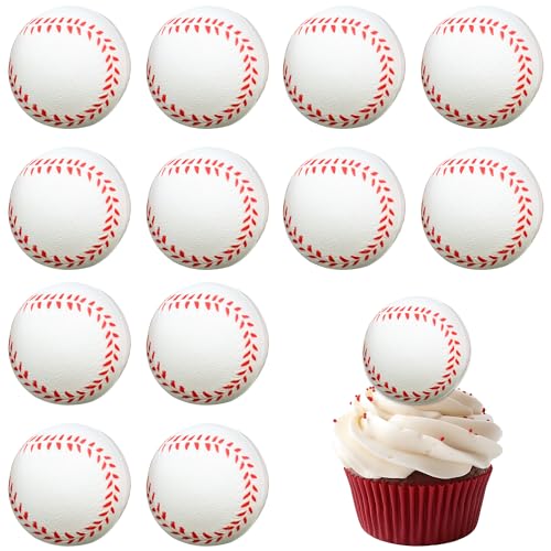 Ipaidui IPA44 24Pcs Baseball Cupcake Toppers Sport Theme Ball Cupcake Picks cover