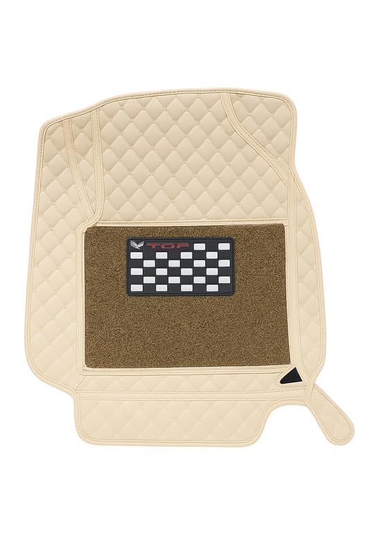 Image of 7D car mat Full Set for MG Windsor EV || Luxury Leather Double Car Floor Mat Complete Set || 100% Waterproof and Washable || Color : Beige