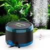 hygger Aquarium Air Pump Dual Outlet, Quiet Powerful Fish Tank Aerator 4W/8W, Adjustable Oxygen Pump with Air Stone, Bubbler for Fish Tank Up to 200 Gallon