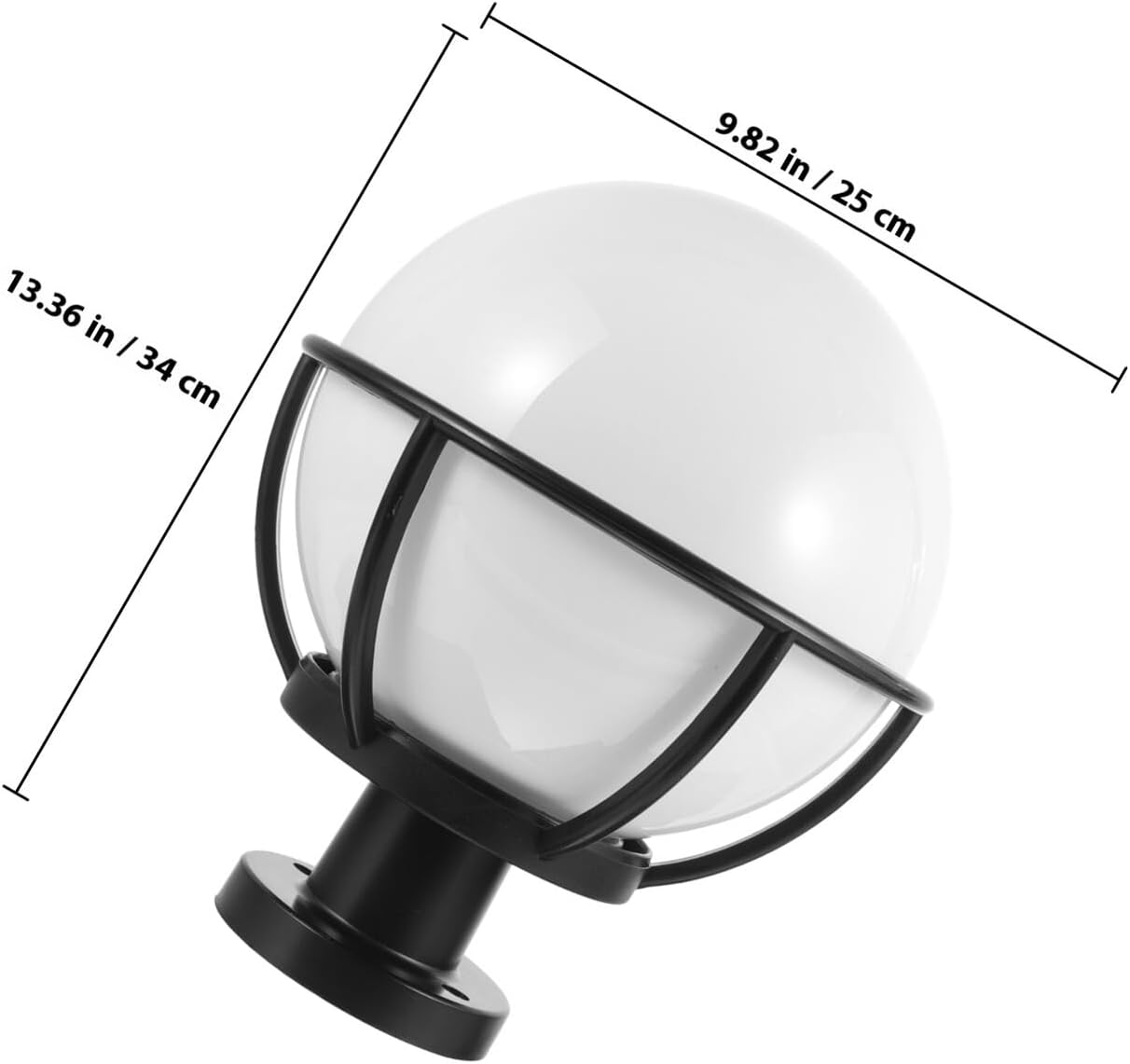HOMSFOU Outdoor Post Light Lampshade Globe Cover with Base, Acrylic Replacement Globe for Patio and Garden Wall Lamp, Weather-Resistant Outdoor Lamp Post Accessory