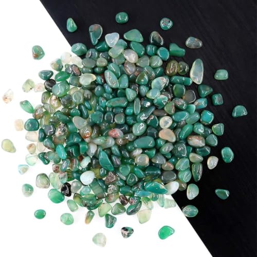 Image of WAYBER Natural Tumbled Agate Quartz Decorative Pebbles Stones, 1 Lb Green | Lustrous Polished Finish, Rich Long-Lasting Hues, Toxin-Free Material, Perfect for DIY Crafts & Home Decor