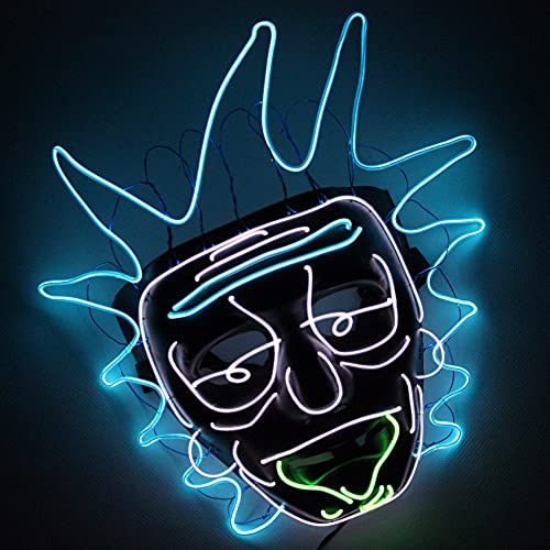 Led's Go - Máscara LED Rick - Disfraces, Fiestas, Cumpleaños, Cosplay, Halloween, Carnaval,...