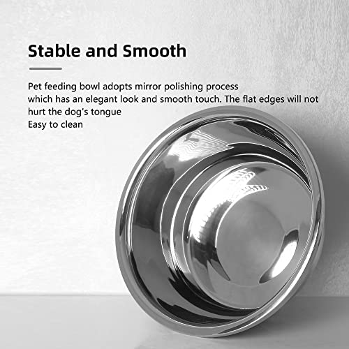 Stainless Steel Large Dog Bowl, 176oz High Capacity Dog Food Bowls for Large Dogs (2 Pack) (176oz(3pc)) - Image 4