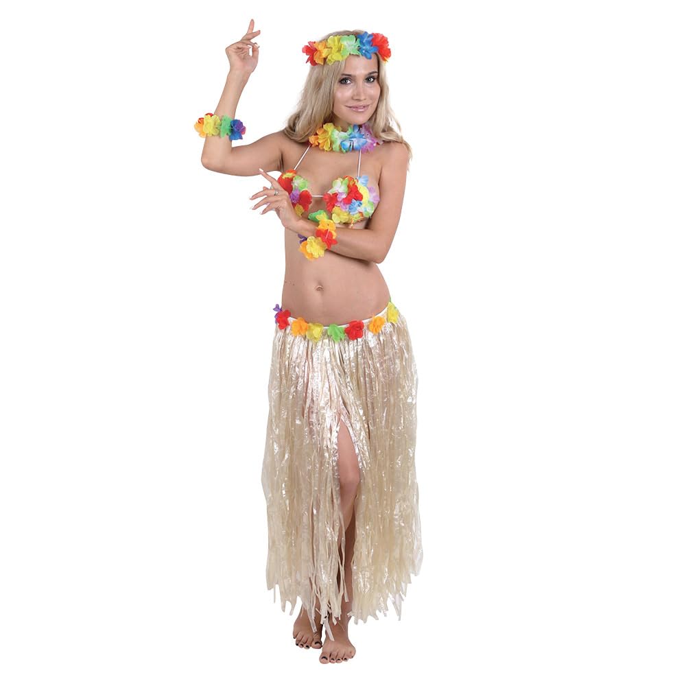 Mad Toys Hula Set Hawaiian Theme Party Cosplay Dress-Up Adult Teens Halloween Costumes, Standard Size