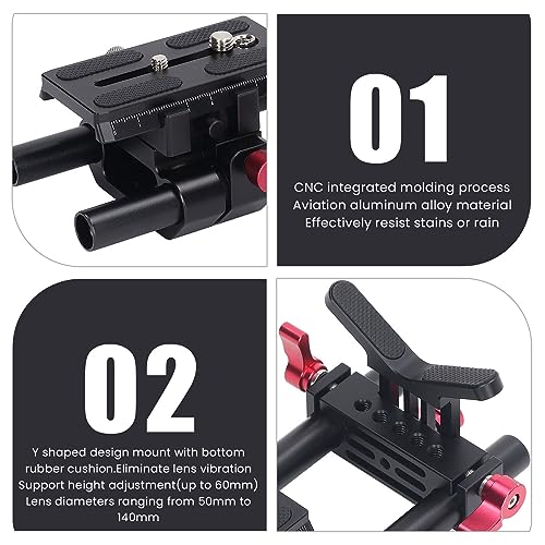 Placa de Liberação Rápida de Metal Fydun, DSLR Camera Rail Riser Rig System Kit de Base de Liberação