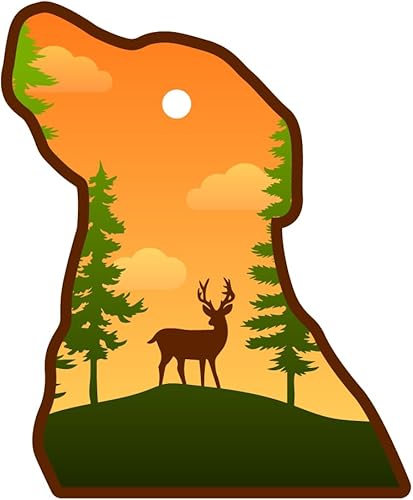 Dog Hunting Sticker, 3 inch Sticker (Waterproof Vinyl Decal for Car, Water Bottle, Laptop, iPad, Window, Cooler, Luggage, Bumper, Toolbox, Locker),