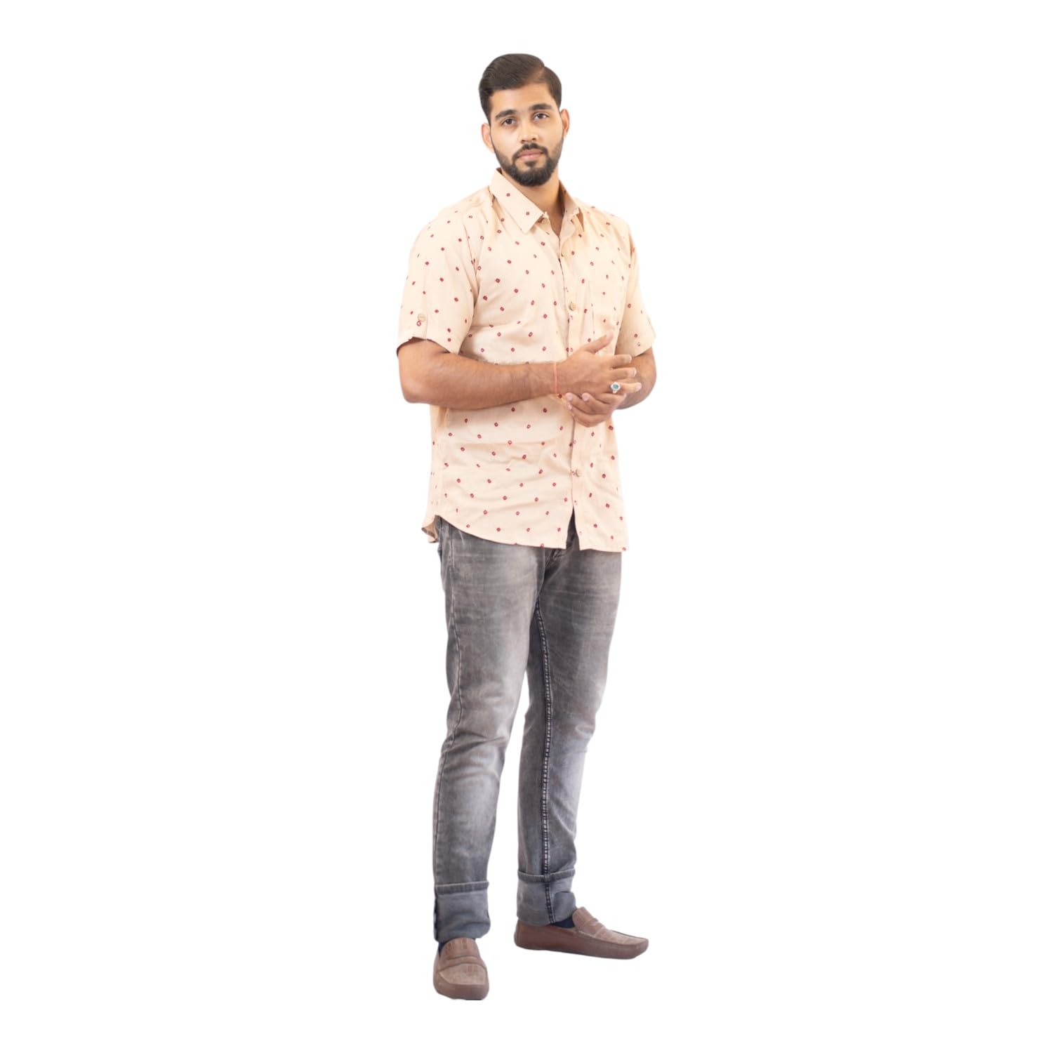 pretanshah Cream Bandhani Cotton Shirt-picture-38
