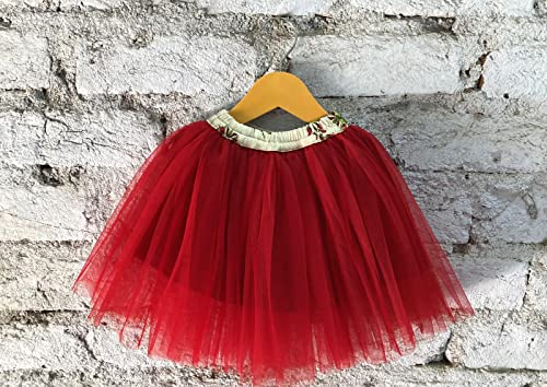 Image of ANNECA baby girl's designer rayon cotton modern crop top and naylon soft net knee lenth skirt clothing set