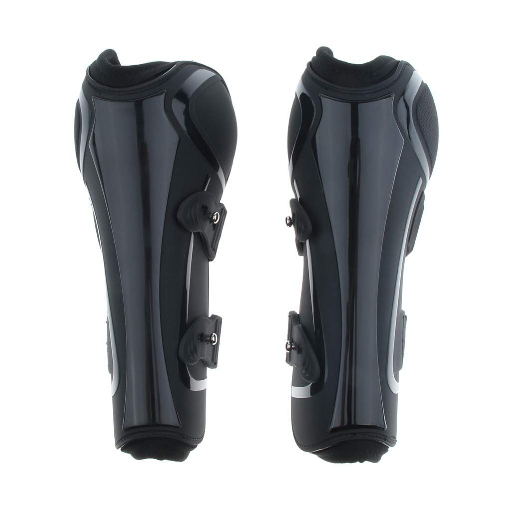Lot de 2 guêtres de sport équestre, bottes de saut pour cheval et poney – Équipement de protection des jambes avant – Matériau absorbant les chocs et respirant – L