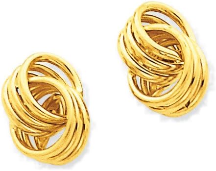 14k Yellow Gold Glossy Knot Stud Earrings