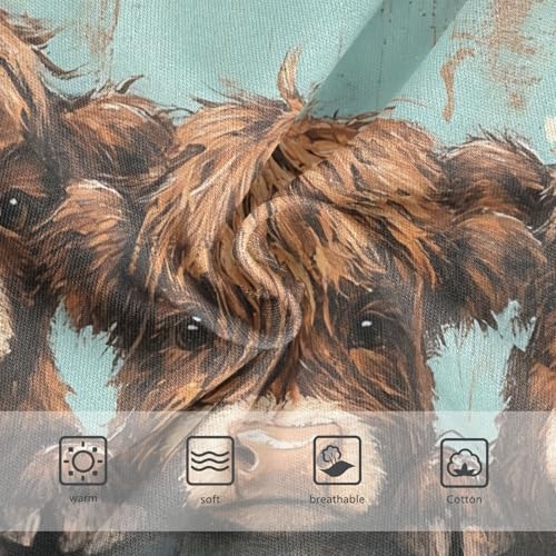 Toddler Underwear Custom 2t Cotton Little Girl Panties Artistic Briefs Underpants Cute Highland Cows Wooden3