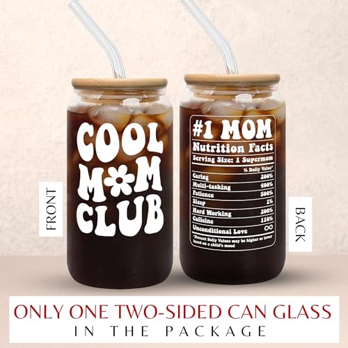 Mocosweeties Gifts for Mom from Daughter Son - Birthday, Mothers Day, Mother's Day, Christmas Mom Gifts for Wife, Her - Gift Ideas for Mama, Mother - Gift for New Moms, Mothers - 16 Oz Can Glass