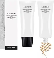 2 peças CC creme tom de pele ajustando com FPS 50, fórmula ativa de correção completa, 30 ml (natural, 2 peças)