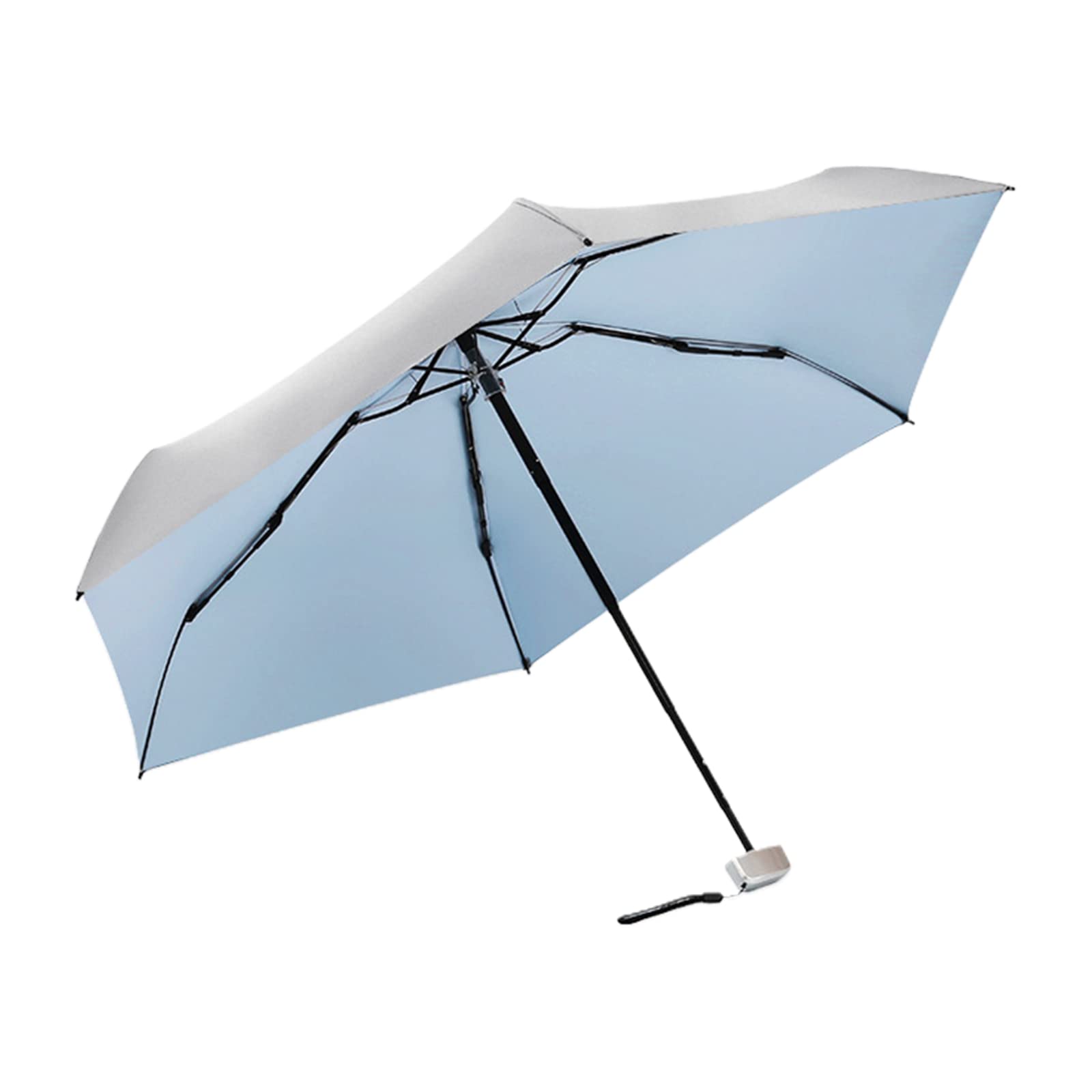 parapluie, Parapluie de poche compact en titane argenté avec colle UV, ultra-léger et petite taille, for hommes femmes