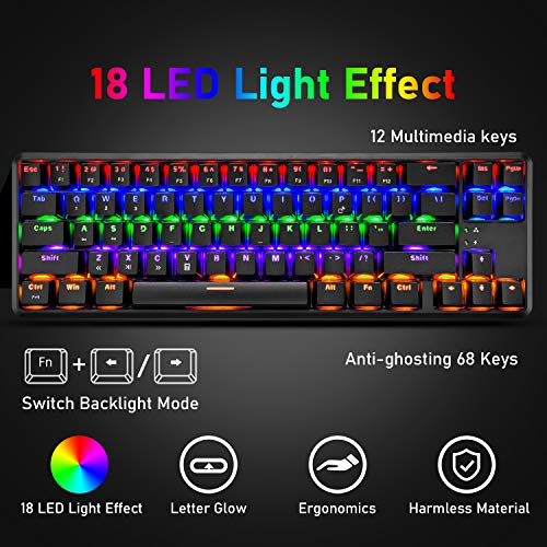 UrChoiceLtd Rechargeable Mechanical Gaming Keyboard - Image 8