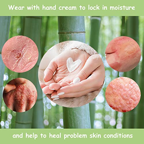 Bamboo Gloves For Eczema, Small, Women, Dry Hands, Overnight Moisturizing Gloves, 3 Pairs #TOP1