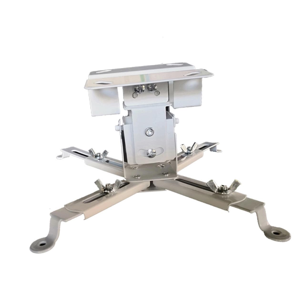 GALPADA Supporto da Soffitto per Proiettore in Ferro Bianco, Inclinabile e Regolabile 4 Bracci Articolati, Capacità 15kg, per Installazione a Soffitto