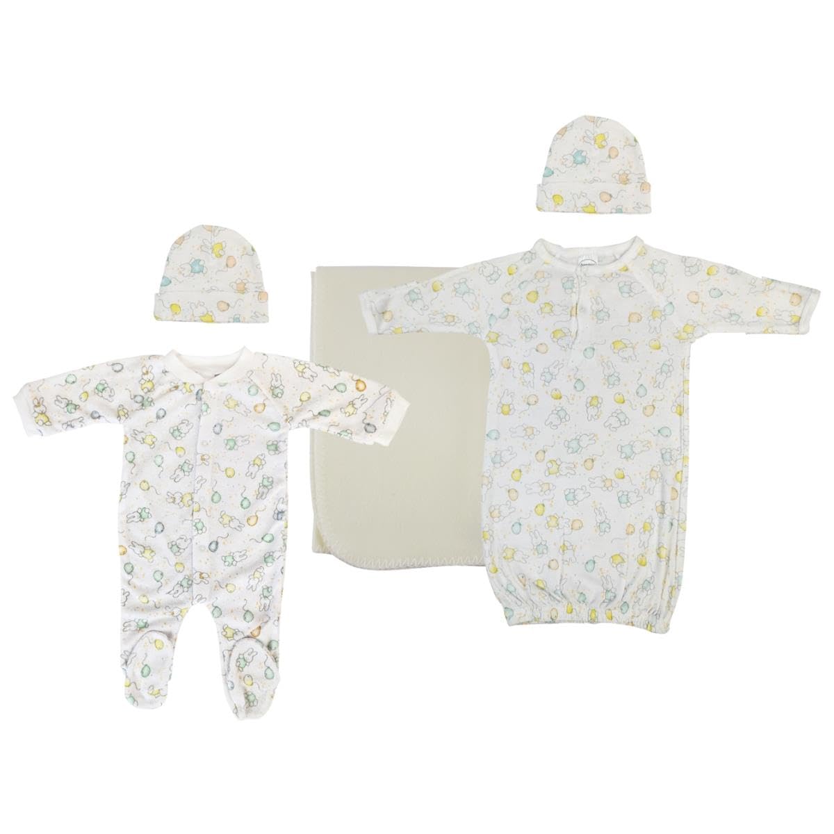 Bambini NC-0971L Unisex Newborn Baby 5 Piece Layette Sets, Yellow