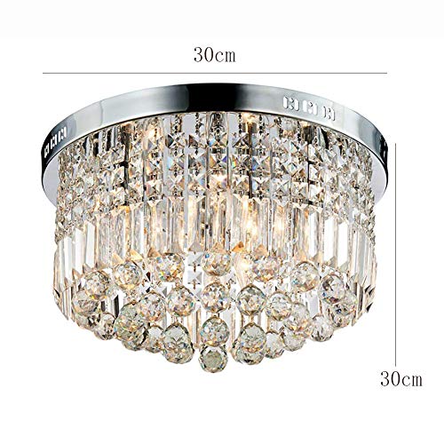 Lustre en cristal moderne à montage encastré pour petits plafonds