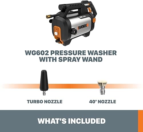 Miniatura 6 de Worx Lavadora a presión eléctrica de 13 amperios Max 1870 PSI Max 1.4 GPM WG602