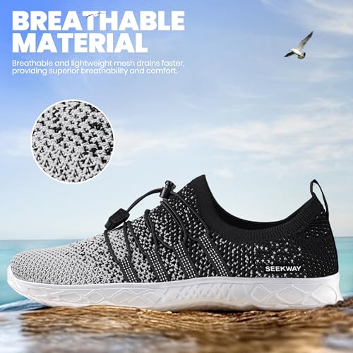 Image of SEEKWAY Mens Womens Water Shoes Quick Dry Aqua Shoes Barefoot for Beach Surf Hiking Pool Water Sports