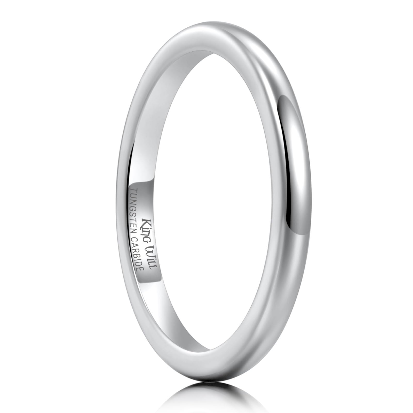 King Will Tungsten Carbide Wedding Band for Men Women Promise Rings for Couples Domed High Polish