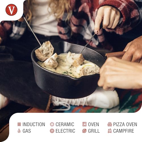 Image of Victoria Cast Iron Saucepan, Cast Iron Melting Pot, Made in Colombia, 2QT (Pack of 3)