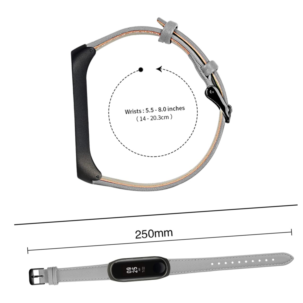 Gadpiparty 3piezas Correa De Piel De Vacuno Para Band Diseño y Ergonómico Compatible Band Estilo Moderno Marco Negro