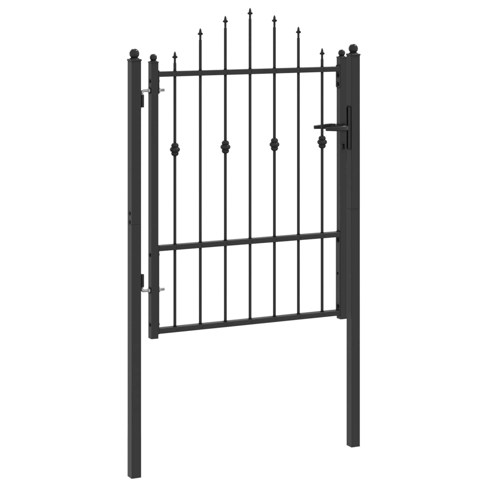 vidaXL Brama ogrodzeniowa ASTEN 100 x 125 cm Metal Czarny Zamykane