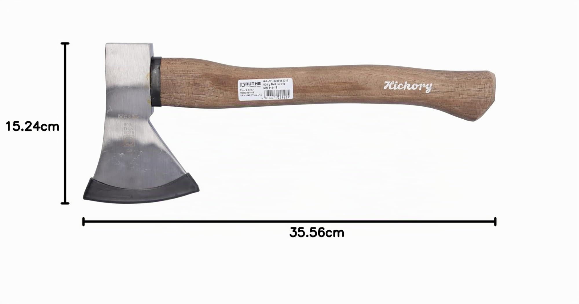 RUTHE Ascia spaccalegna 600g Acciaio forgiato Manico Hickory