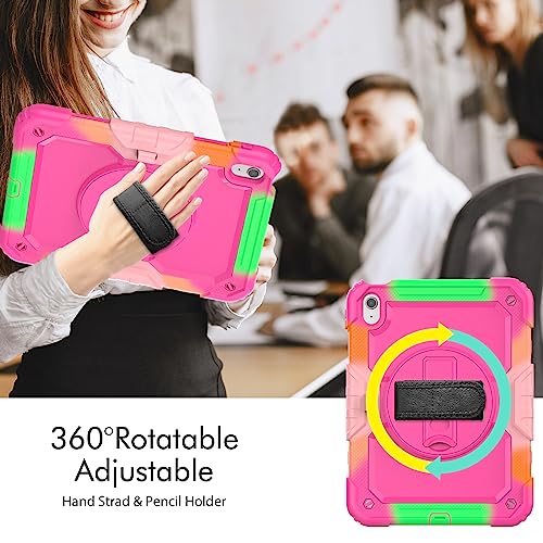 Sibeitu for iPad 11th (A16) 2025 & 10th Generation Case for Girls Women Preppy Pink Cute 10.9 Inch 2022, Rugged iPad 10 Gen Cover with Screen Protector & Pencil Holder, Full-Body Drop Protection