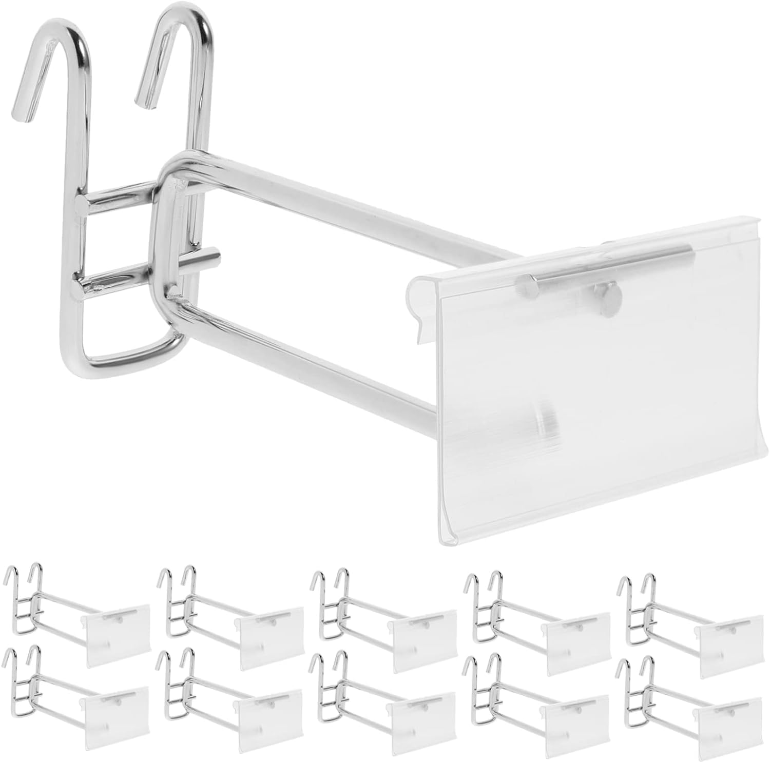 Stecktafel-Haken, 10 Stück, Nageltafel-Haken, Metall-Stecktafel-Metallhaken, robuste Regalhalterungen, Eisen-Stecktafel-Haken, Stecktafel-Organizer, Ersatz-Stecktafel-Haken, Stahl-Silber-Haken for gew