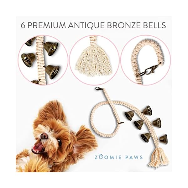 Zoomie-Paws-Hanging-Dog-Door-Bells-for-Dogs-and-Puppies-Dog-Doorbell-for-Potty-Training-Pet-Supplies-Bell-for-Dogs-to-Ring-to-Go-Outside-1-per-Pack Dog Doorbell for Potty Training