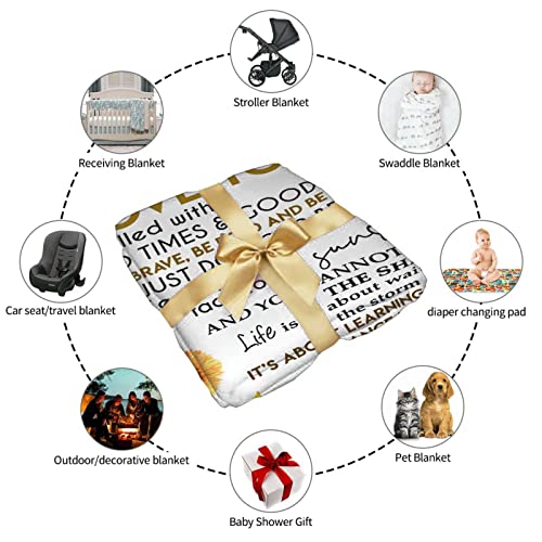 Sunflower To My Daughter Blanket Throw Flannel Fleece Microfiber Lightweight Soft Cozy Blanket For All Season In Home Bed Sofa Chairs Dorm 50"X40" Blanket For Kids #TOP7