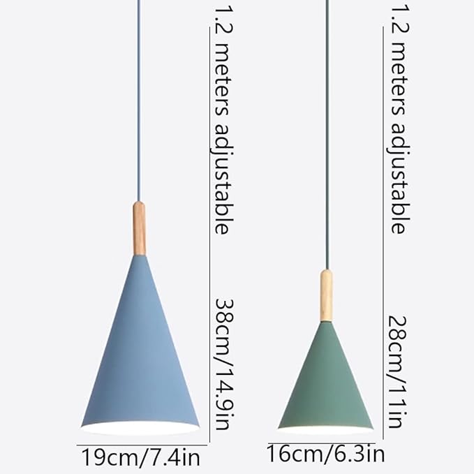 HAIIQU 1 Licht Kleine Hanglamp Macaron Kleur Opknoping Lamp Nordic Driehoek Hanglamp Minimalistische Kroonluchters Plafondlamp voor Thuis Keuken Over Eiland, Bar Hal photo 2