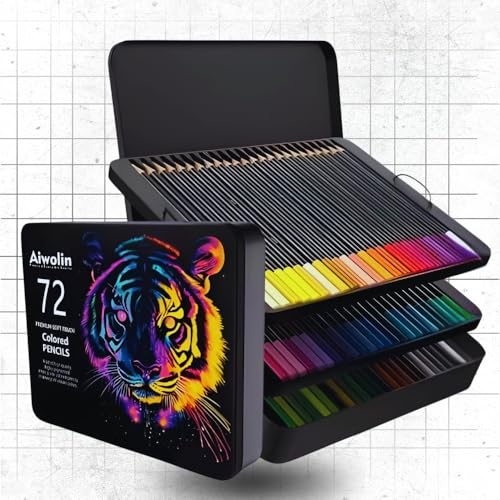Estojo com 72 Lápis de Cor Profissionais para Desenho, Pintura e Uso Premium