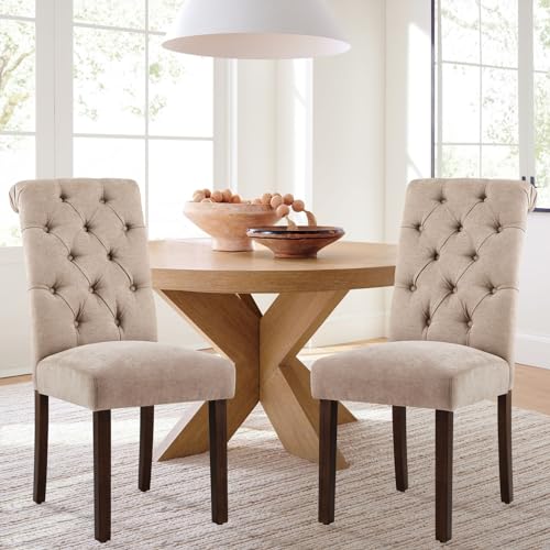 image for COLAMY Tufted Dining Chairs Set of 6, Accent Parsons Diner Chairs Upho