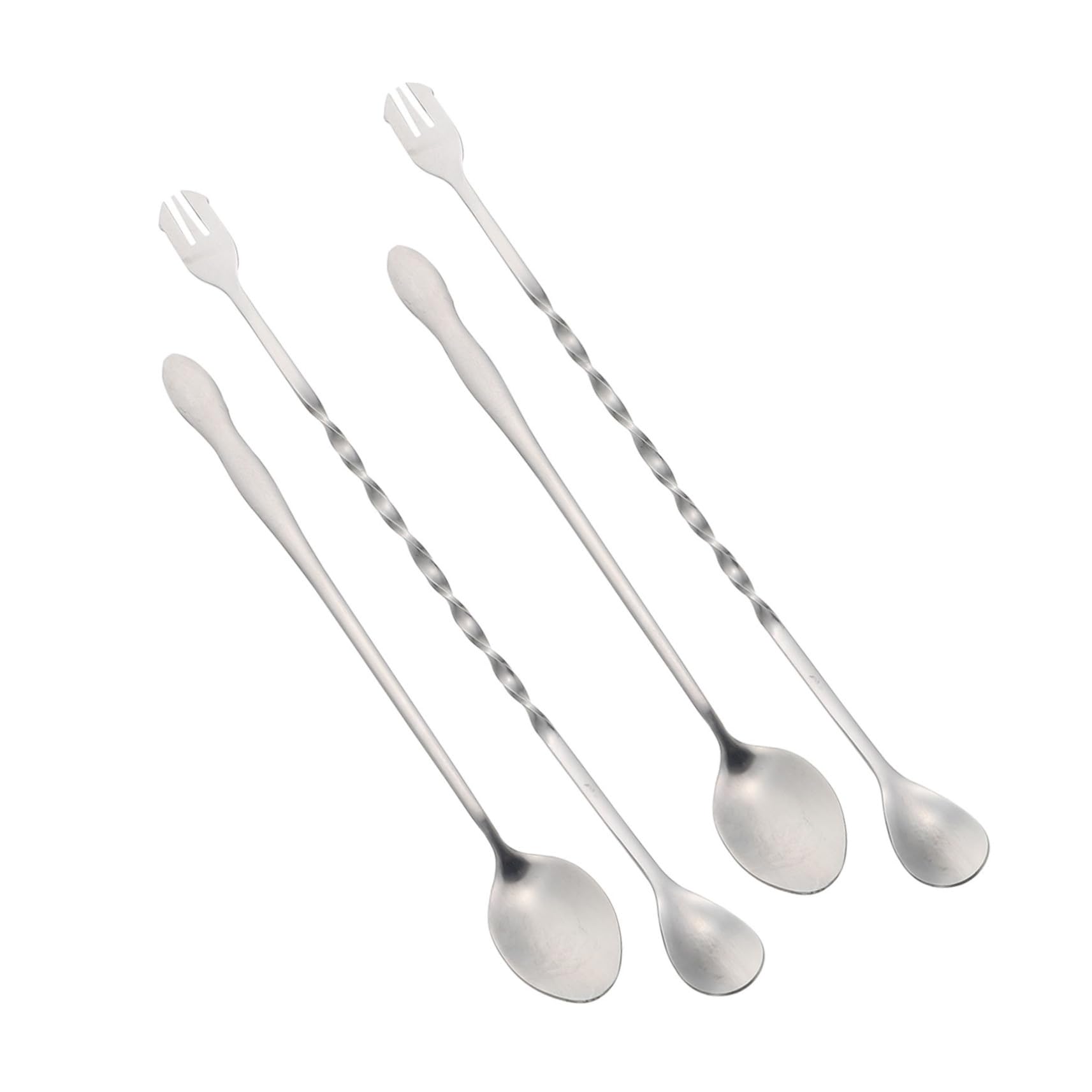 GLEAVI 2 Sätze Teiliges Rührlöffel Für Cocktails Praktische Mischlöffel Für Getränke Desserts Und Milchtee Spülmaschinenfest Für Zuhause Und Partys 4 Stücke * 2