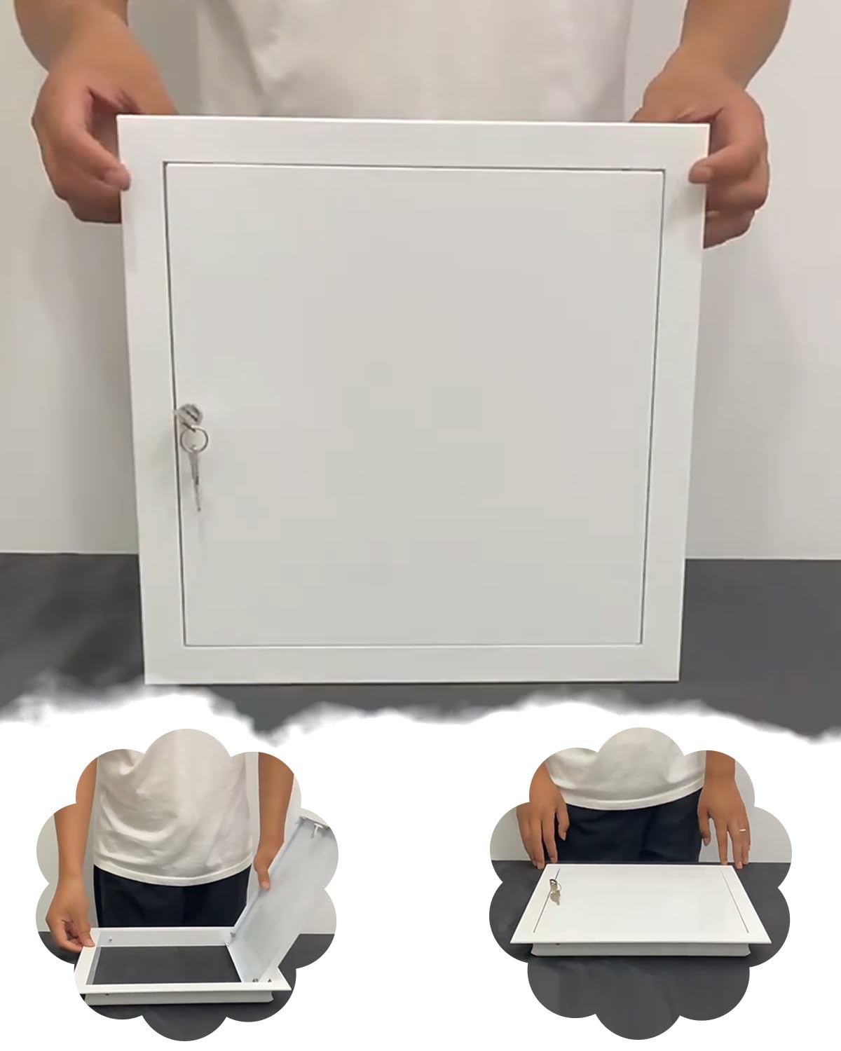 Copertura per pannello di accesso a cerniera in metallo per parete, soffitto e pavimento, facile installazione, perfetta per l'accesso alla manutenzione in case e aziende