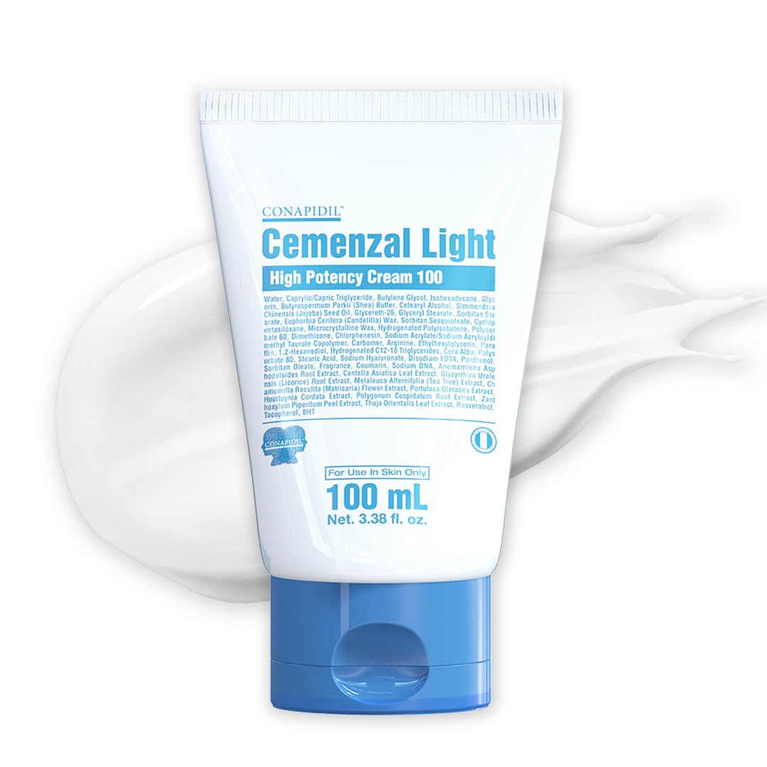 Cemenzal Light Volufiline 5000ppm & Centella Asiatica, Korean Moisturizer for Skin Barrier Repair & Volume Boost, Korean Skin Care, Moisturizer for Oily Skin & Sensitive, and All Skin Types, 100 mL