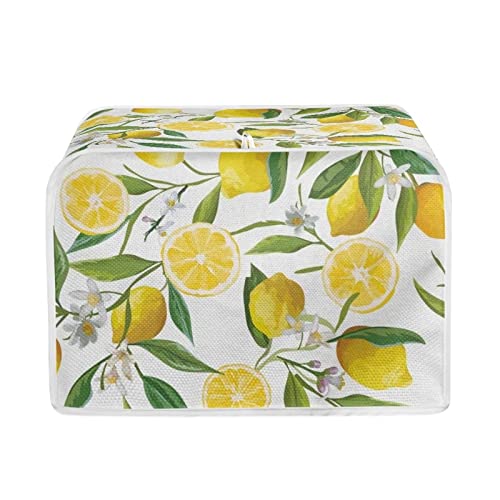 Biyejit Floral Lemon Toaster Cover 2 Slice Coaster Chicken Print Kitchen Accessories Small Appliance Decorative Protector from Dust Fingerprint